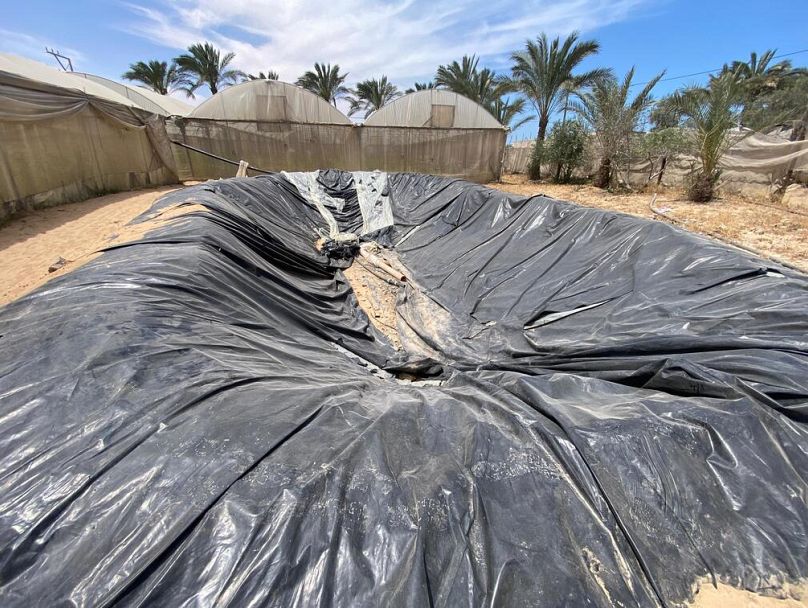 Una piscina seca en Gaza debido a la escasez de agua.