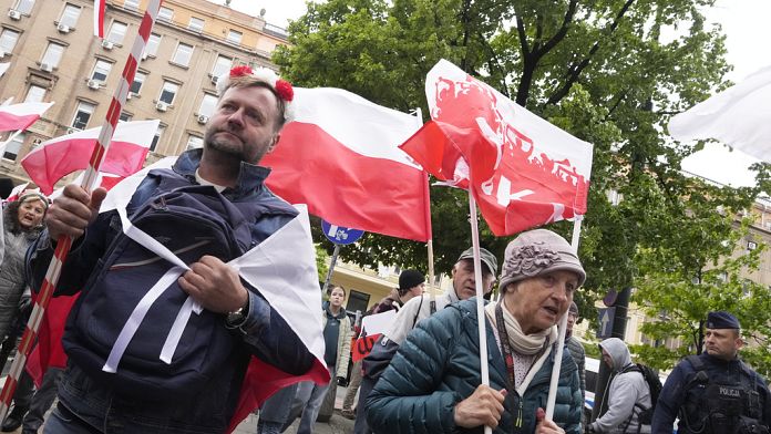 Anti-immigration protesters gather in Poland ahead of elections