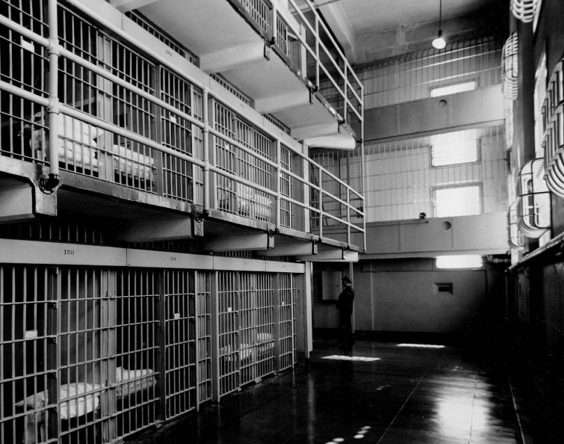 Az Alcatraz főépületének cellái, 1956 márciusában