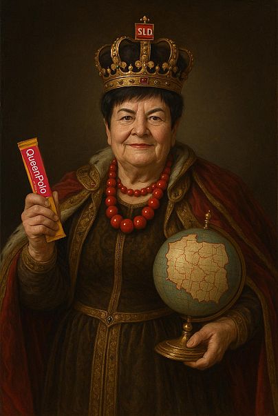 Mem z Joanną Senyszyn jako królową Polski.