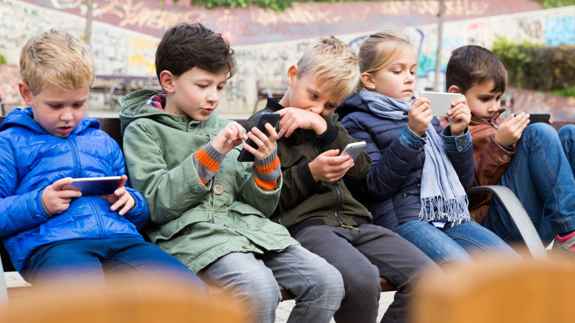 Children on phones