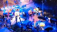 Scenes after a car accidentally ploughed into a crowd of people outside the stadium where Barcelona are facing off against Espanyol in Spanish league