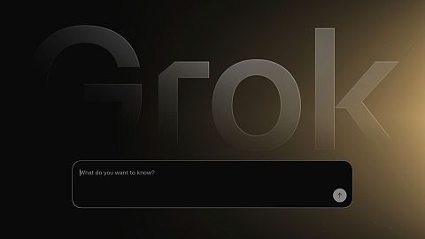 This image from the xAI website shows a search field for the artificial intelligence chatbot Grok on Thursday, May 5, 2025. 