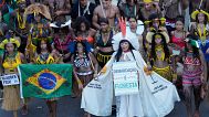 A march of Brazil's indigenous peoples to demand the demarcation of the territories they inhabit