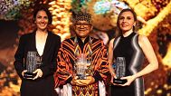 Award Winners - Operator, Chief Nixiwaka of the Yawanawá tribe and Maya Petrić