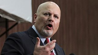 FILE - Karim Khan, International Criminal Court chief prosecutor, speaks during a news conference in Khartoum, 12 August 2021