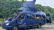 Bus damaged in Russian strike in Sumy region