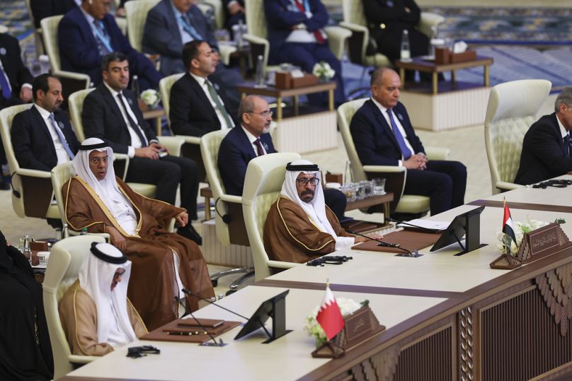 Les dirigeants arabes participent au 34e sommet de la Ligue arabe, à Bagdad, en Irak, le samedi 17 mai 2025.