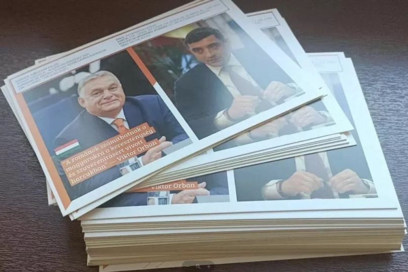Orbán Viktor üzenetével kampányolt szórólapjával George Simion