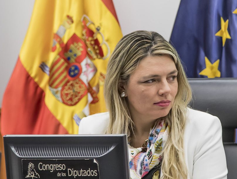 Iara Mantiñán, en un acto con ASARGA en el Congreso de los Diputados.