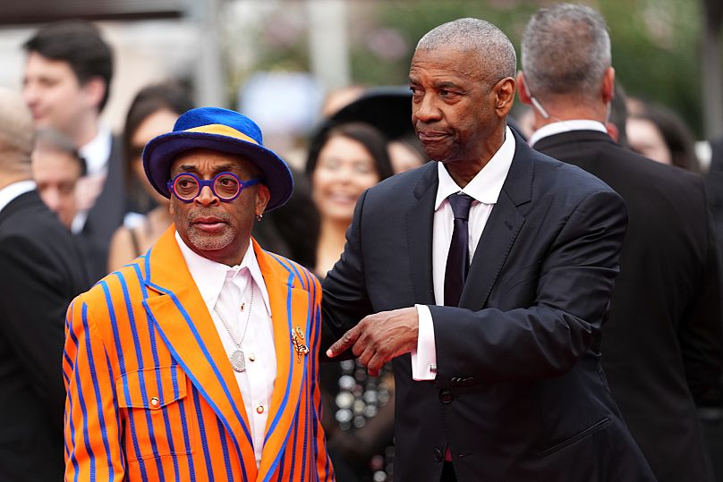 Denzel Washington and Spike Lee on the red carpet for the premiere of 'Highest 2 Lowest'