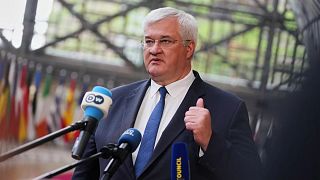 Ukraine's Foreign Minister Andrii Sybiha arrives for a meeting of EU foreign ministers at the European Council building in Brussels, Belgium, Tuesday, May 20, 2025