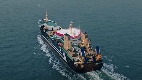 The 145m-long Annelies Ilena, the world's largest fishing vessel.