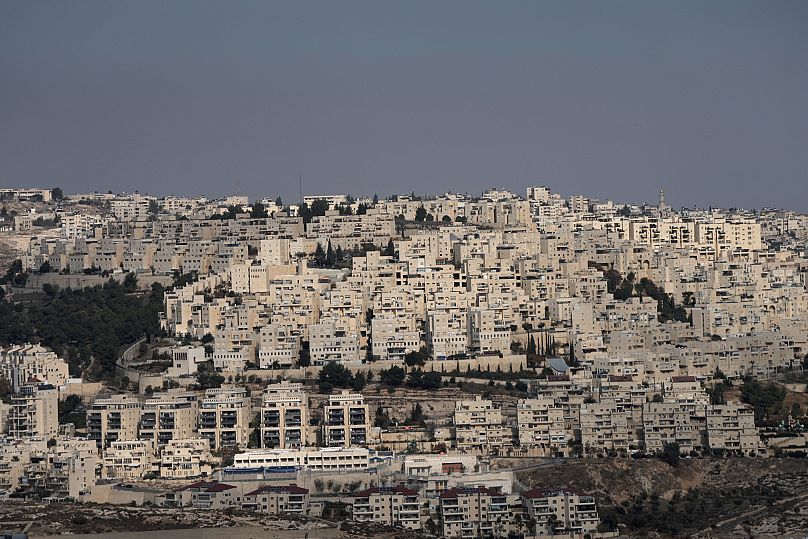 The Israeli settlement of Har Homa seen from the West Bank city of Bethlehem, 17 December, 2024