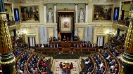 Spain's King Felipe VI gives a speech during the new opening session of the Spanish parliament in Madrid, 29 November, 2023