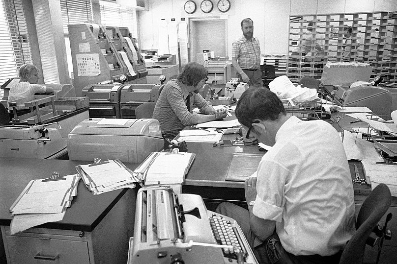 Radio Free Europe haber merkezinden bir görüntü, 18 Mayıs 1971