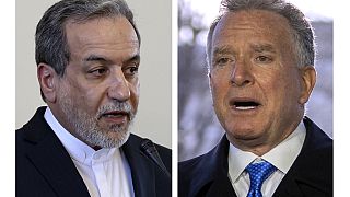 وزير الخارجية الإيراني عباس عراقجي في طهران، إيران، بتاريخ 25 فبراير 2025، وستيف ويتكوف  المبعوث الخاص للبيت الأبيض، بتاريخ 19 مارس 2025.