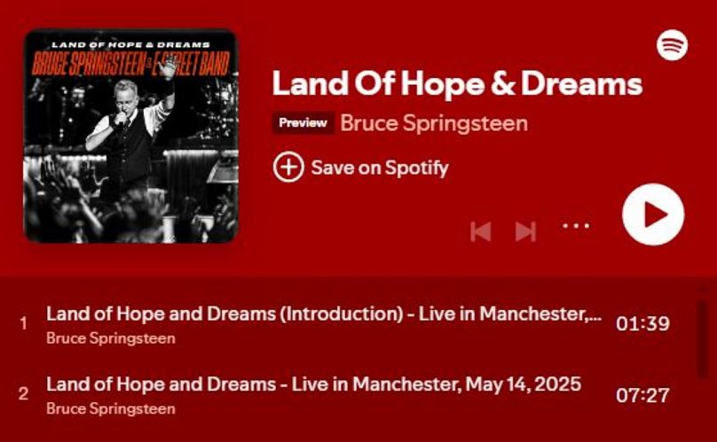 El nuevo EP digital de Springsteen ya está disponible.
