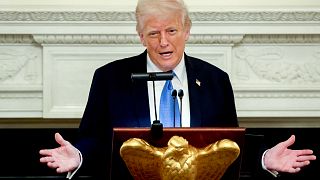 Donald Trump a washingtoni Fehér Házban 2025. május 19-én