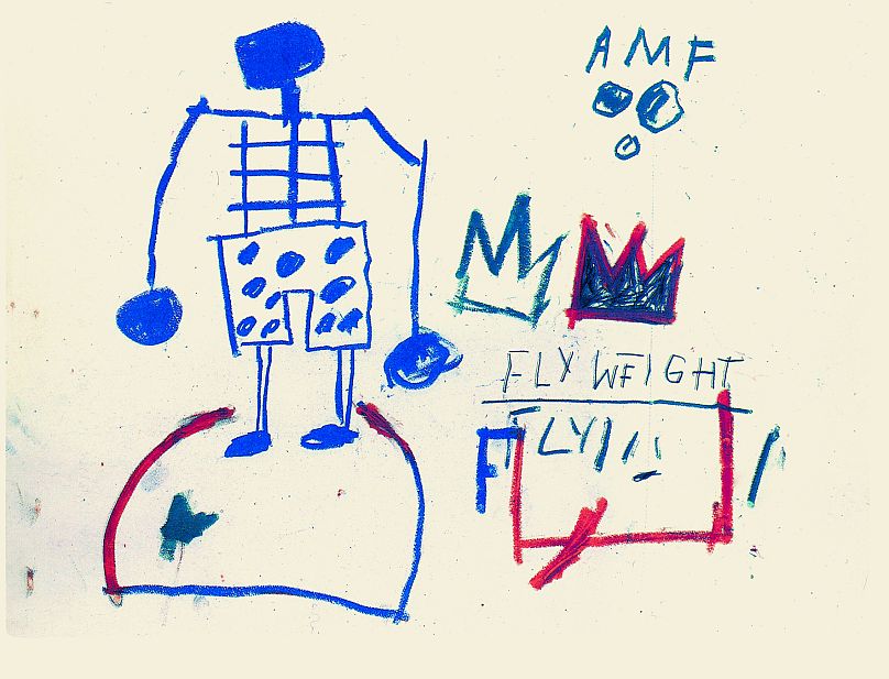 Jean-Michel BASQUIAT  Untitled (Fly Weight), 1981  Oilstick and graphite on paper  56 x 76 cm 