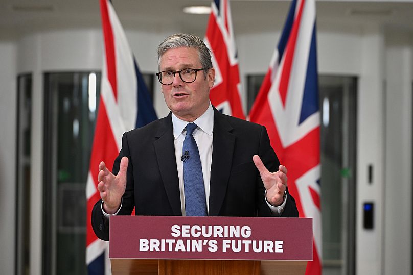 Britain's Prime Minister Keir Starmer speaks during a press conference at a military headquarters in north-west London, 22 May, 2025