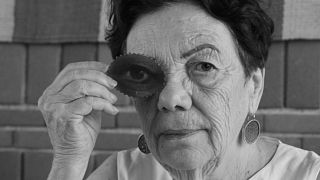 Graciela Iturbide portrayed in her studio in Coyoacán in 2023.