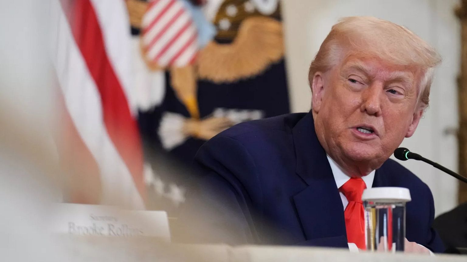 President Donald Trump attends a Make America Healthy Again (MAHA) Commission Event in the East Room of the White House, 22 May 2025