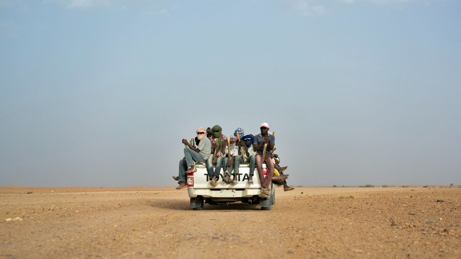 African migrants head towards Libya from Niger, 4 June, 2018 African migrants head towards Libya from Niger, 4 June, 2018