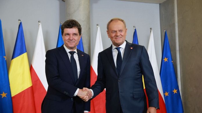 Romanian president-elect visits Poland's Tusk and endorses Trzaskowski ahead of election runoff