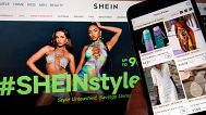 Pages from the Shein website, left, and from the Temu site, right, are shown in this photo, in New York. 23 June 2023.