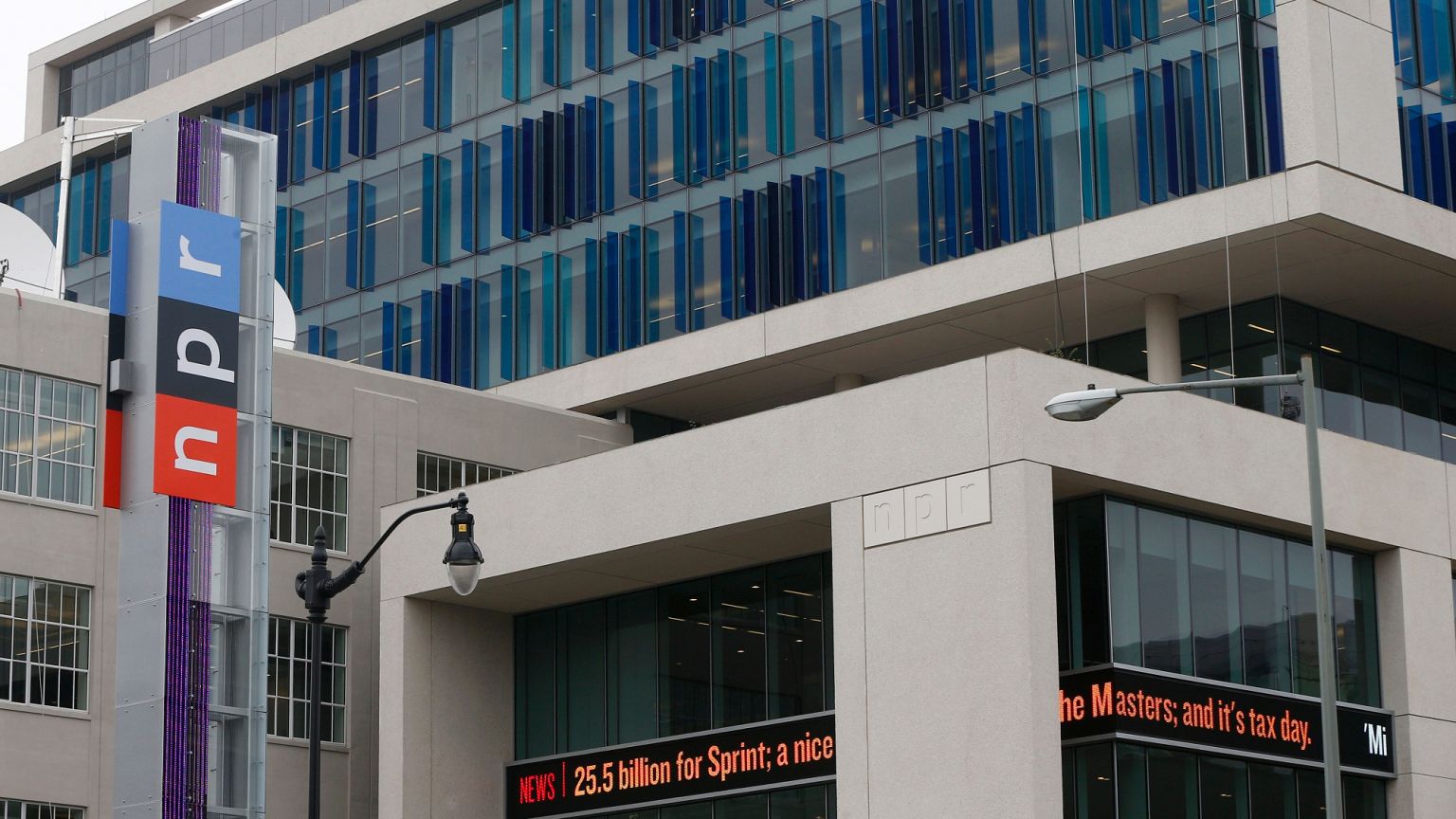 The headquarters for National Public Radio (NPR) is seen in Washington, 15 April, 2013 The headquarters for National Public Radio (NPR) is seen in Washington, 15 April, 2013