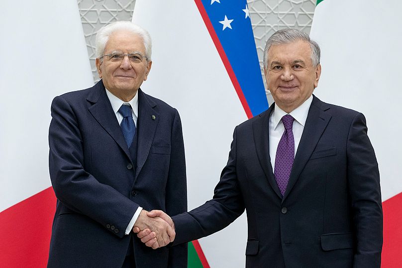 Il Presidente della Repubblica, Sergio Mattarella, con Shavkat Mirziyoyev, Presidente della Repubblica dell’Uzbekistan (10 novembre 2023)