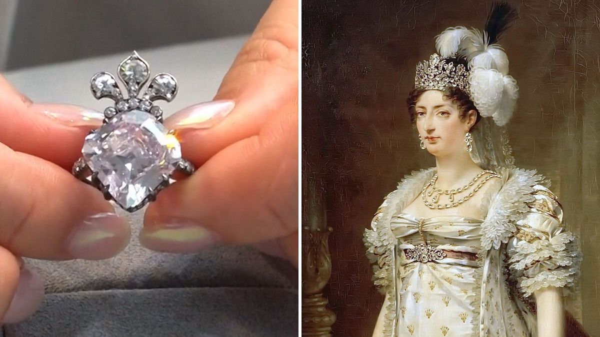 A pink diamond ring that once belonged to Marie Antoinette's daughter is going up for auction