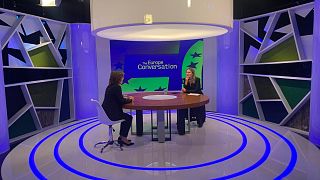 Jessika Roswall a The Europe Conversation c. műsor stúdiójában