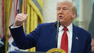 President Donald Trump speaks during a swearing in ceremony for interim U.S. Attorney General for the District of Columbia Jeanine Pirro, Wednesday, May 28, 2025.