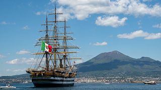 The Amerigo Vespucci in Castellammare di Stabia, Italy, May 2025