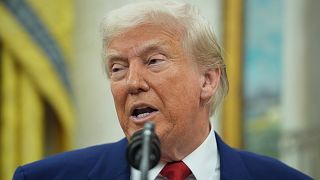 President Donald Trump speaks during a swearing in ceremony for interim U.S. Attorney General for the District of Columbia Jeanine Pirro. 28 May 2025.