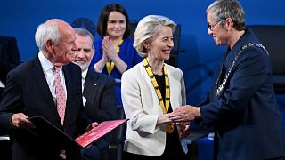 European Commission President Ursula von der Leyen receives the Charlemagne Prize in Aachen, 29 May 2025