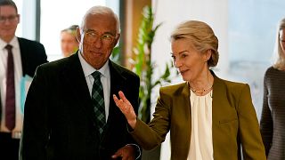 EU leaders Antonio Costa and Ursula von der Leyen