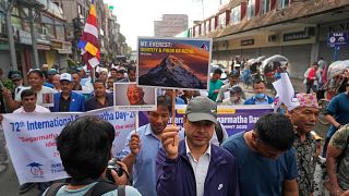 People from the mountaineering community mark the anniversary of the first ascent of Mount Everest