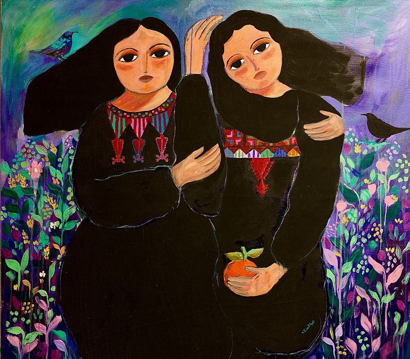 'Spring Mourning', Haya Ka'abneh, Acrylic on Canvas.