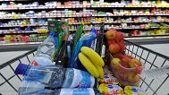 photo a shopping cart with food is seen in a supermarket in Dresden, Germany