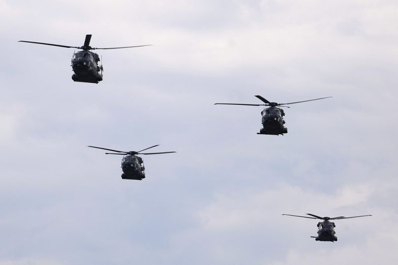 Német harci helikopterek a litvániai gyakorlaton