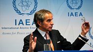 Rafael Mariano Grossi, the director-general of the International Atomic Energy Agency, speaks to journalists at the agency in Vienna, Austria, Wednesday, May 28, 2025.