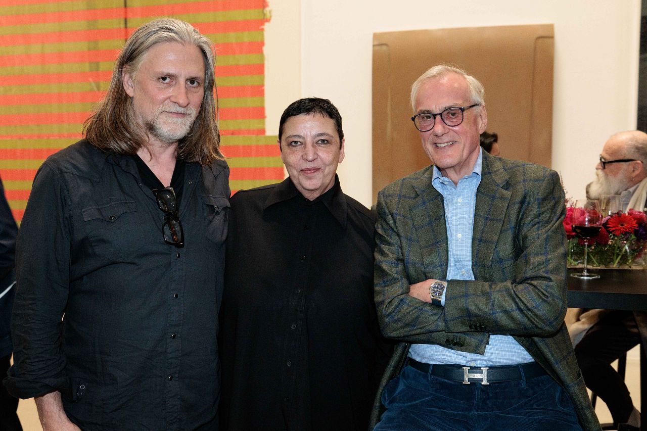 Swiss media and tech entrepreneur Michael Ringier joins forces with American artist Wade Guyton and renowned curator Beatrix Ruf (from left to right)