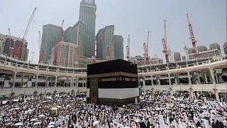 Muslim pilgrims circle the Kaaba, the cubic building at the Grand Mosque in the Muslim holy city of Mecca, Saudi Arabia, Tuesday, Sept. 22, 2015.