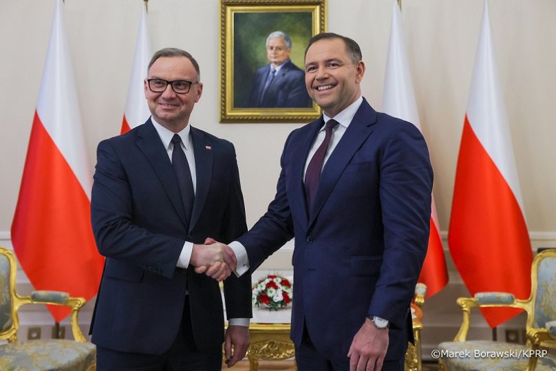 Andrzej Duda i Karol Nawrocki w Pałacu Prezydenckim, 3.06.2025 r.