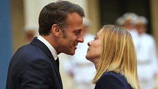 French President Emmanuel Macron and Italian Prime Minister Giorgia Meloni meet at Palazzo Chigi Premier's office in Rome, 3 June, 2025