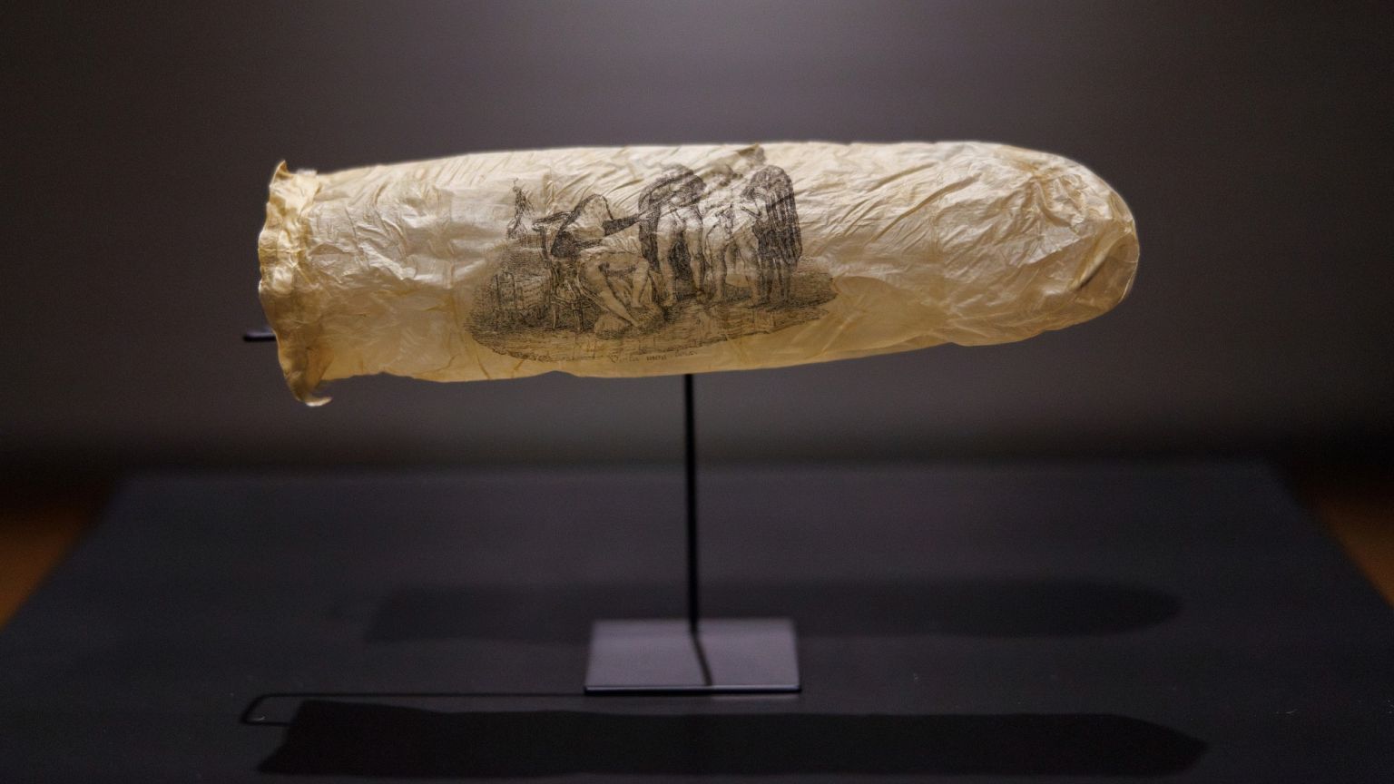 200-year-old condom featuring erotic etching goes on display at Dutch museum