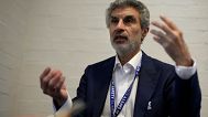 Yoshua Bengio, Scientific Director Mila Quebec AI Institute speaks to the Associated Press during the AI Safety Summit in Bletchley Park in 2023. 